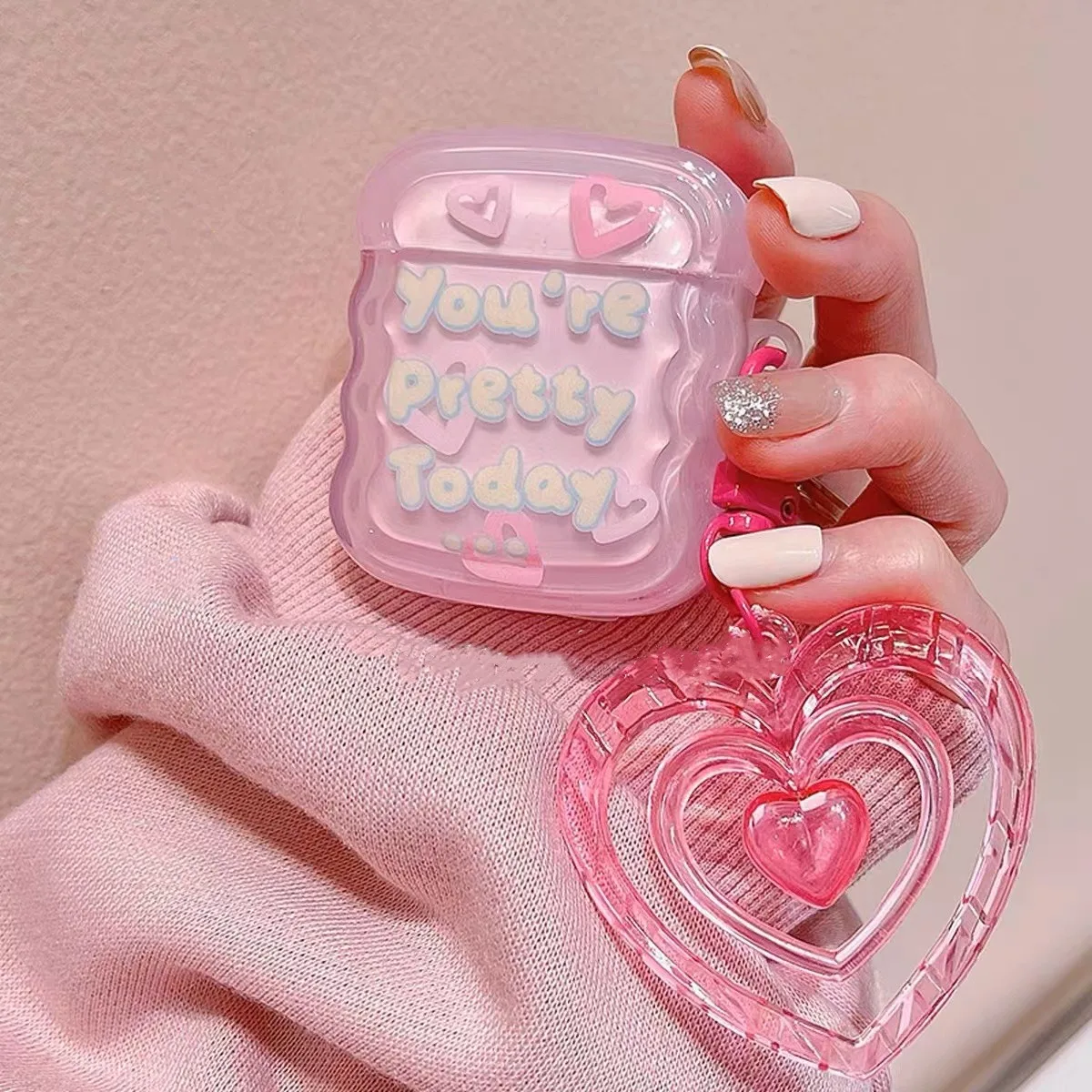 Custodia Rosa Love Per Apple Airpods Custodia 2 / 1 Accessori Per Auricolari Auricolare Bluetooth Soft Tpu Apple Air Pod 2 Cover Airpods 2 Case