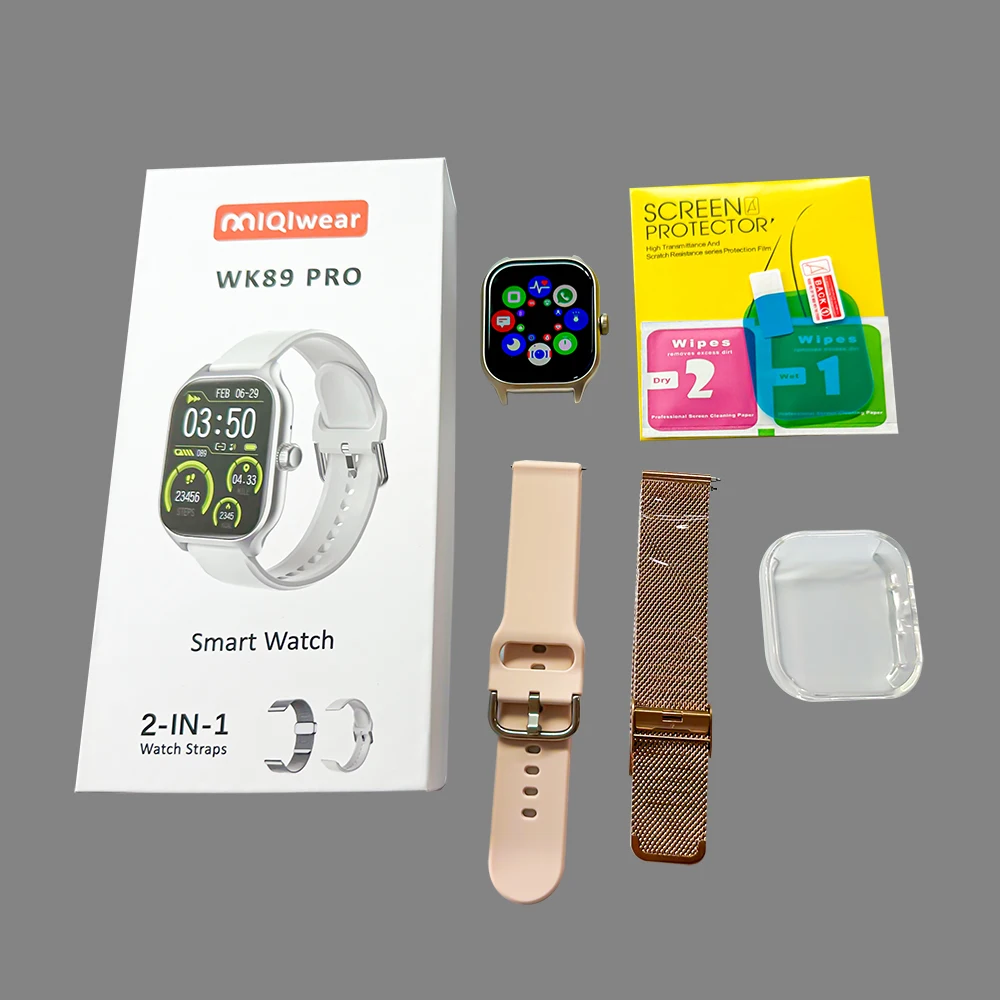 Il Più Nuovo Wk89 Sport Watch Wireless Power Bank Charger 2 Watchband Smart Watch Set Confezione Regalo