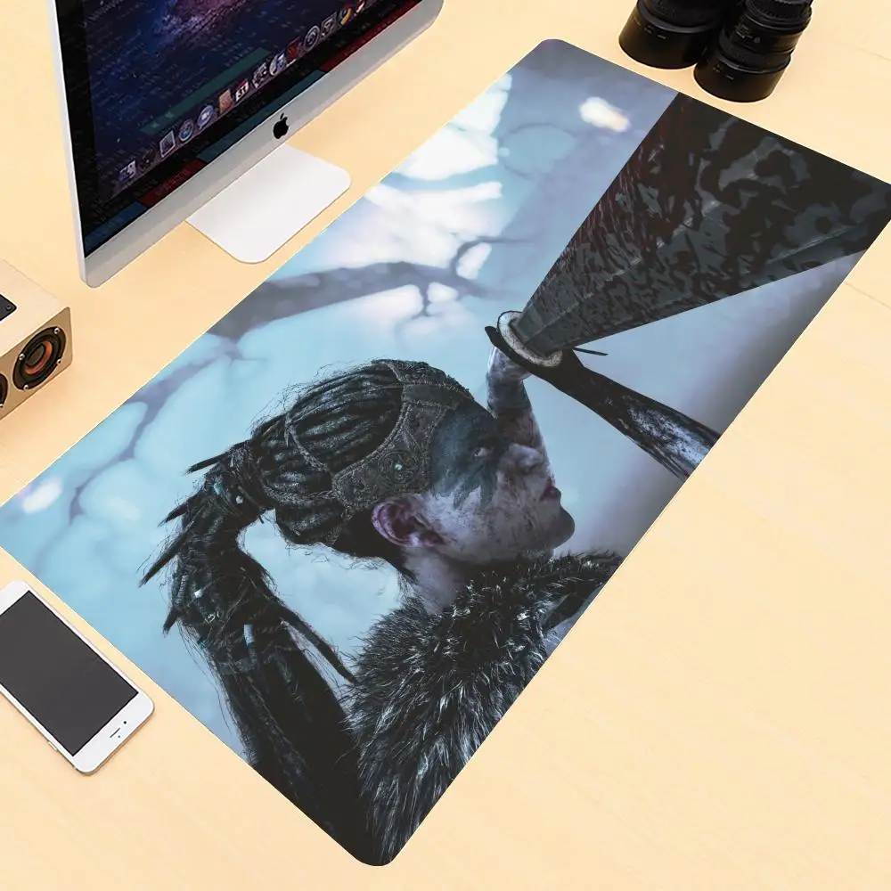 Pc Gamer Mouse Pad Large Hellblade_Senua'S_Sacrifice Rubber Mouse Gaming Mat Pad With Bureau Lock Hot Desk Mat Edge