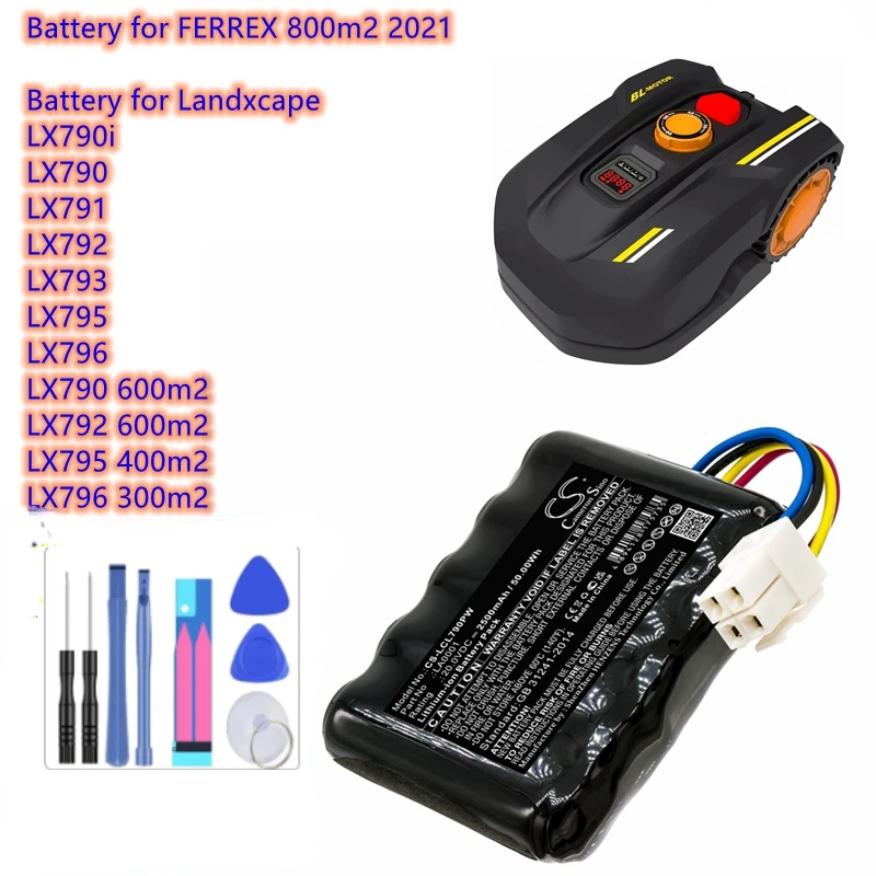 Batteria Tosaerba 2500Mah La0001, La0002 Per Ferrex 800 M2 2021, Per Landxcape Lx790I, Lx790, Lx791, Lx792, Lx793, Lx795, Lx796