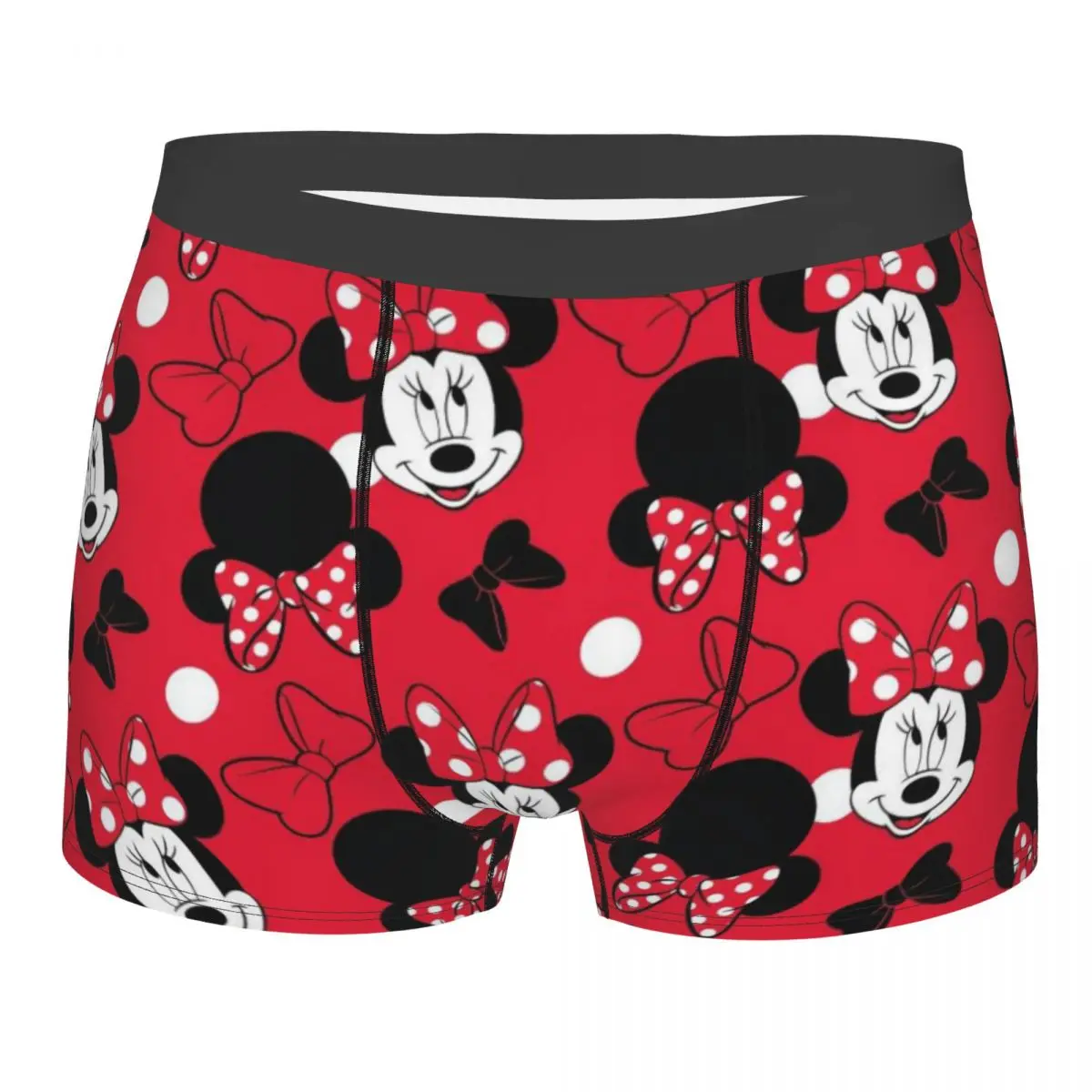 Custom Mickey Mouse Minnie Red Bow Boxer Shorts Slip Da Uomo Intimo Mutande Divertenti