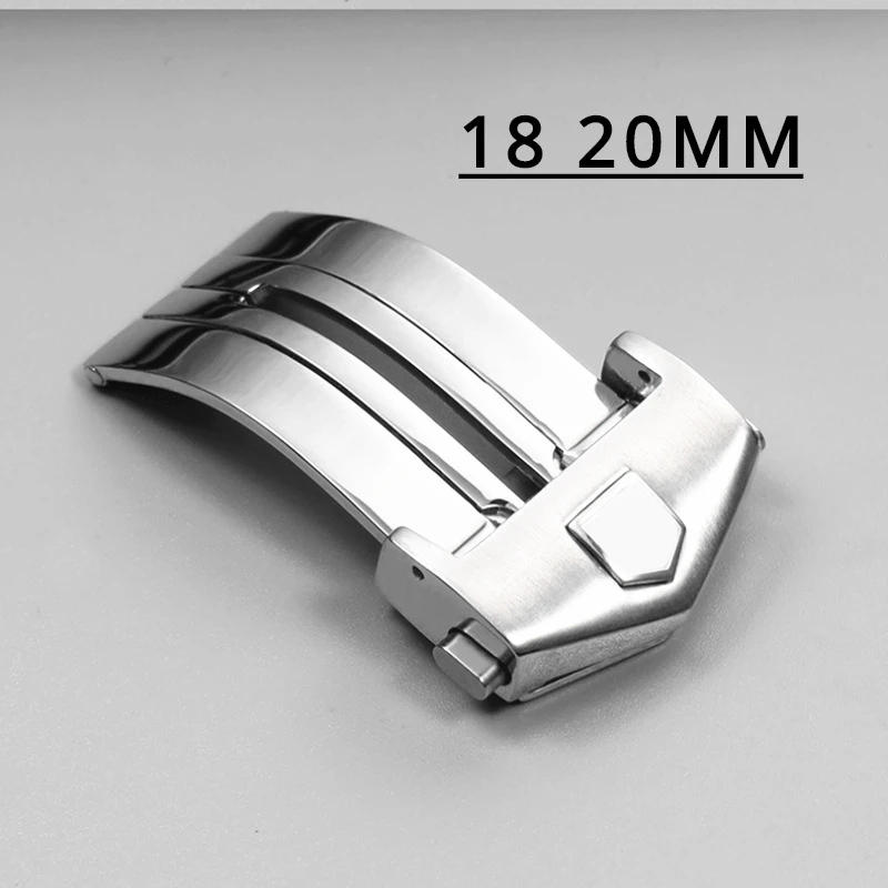 Accessori Per Orologi 18 20Mm Per Tag Heuer Carrera Series Strap Man Watch Fibbia A Farfalla In Acciaio Inossidabile Chiusura Impermeabile