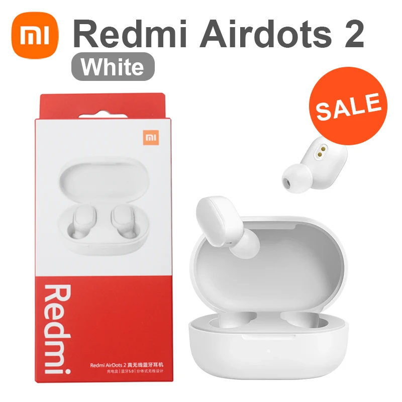 Originale Xiaomi Redmi Airdots 2 Auricolari Bluetooth Bianchi Auricolare Wireless Ture Con Microfono Cuffie Musicali Classiche Per Sport Da Corsa