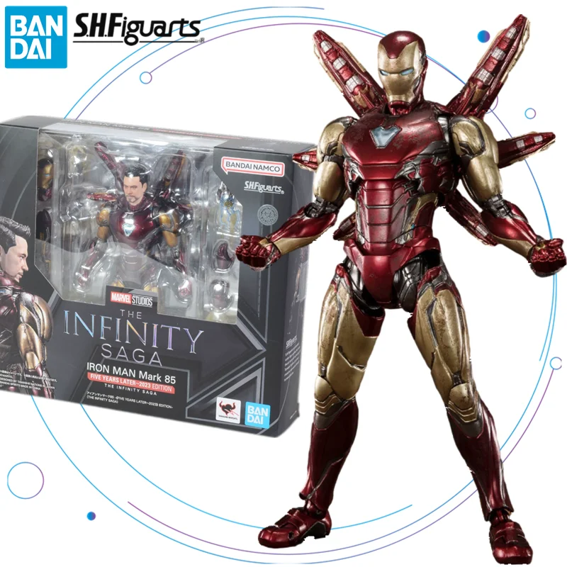 In Magazzino Originale Bandai Shfiguards: Endgame Iron Man Mark 85 Final Battle Edition Anime Toy Shf Action Figurine Gift