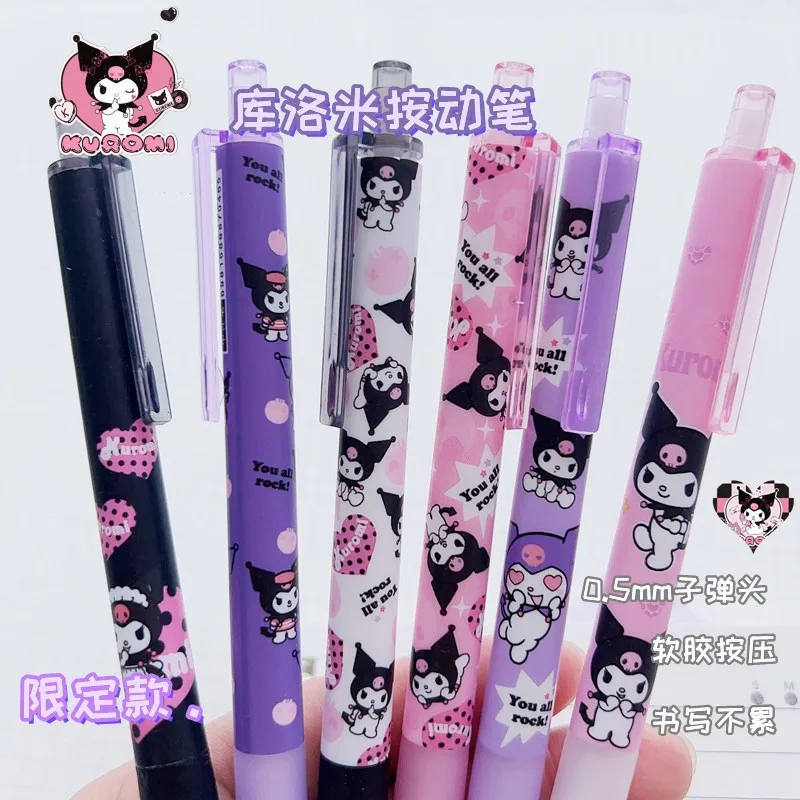 Sanrio Anime Kawaii Kuromi Press Gel Pen Cartoon Studenti Press Pen Penna Ad Acqua Nera Di Alto Valore Ragazza Cuore Firma Penna Regalo
