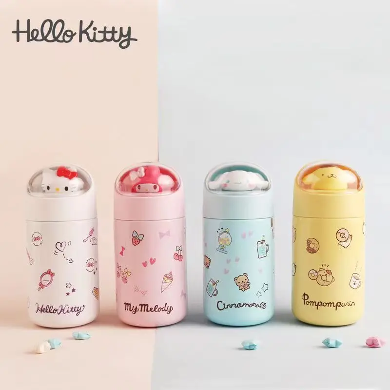 Kuromi Cinnamoroll Hello Kitty Vacuum Cup Sanrio Anime No Stain Steel Cup Girls Heart Cute Cartoon Water Glass Student Kid Gifts