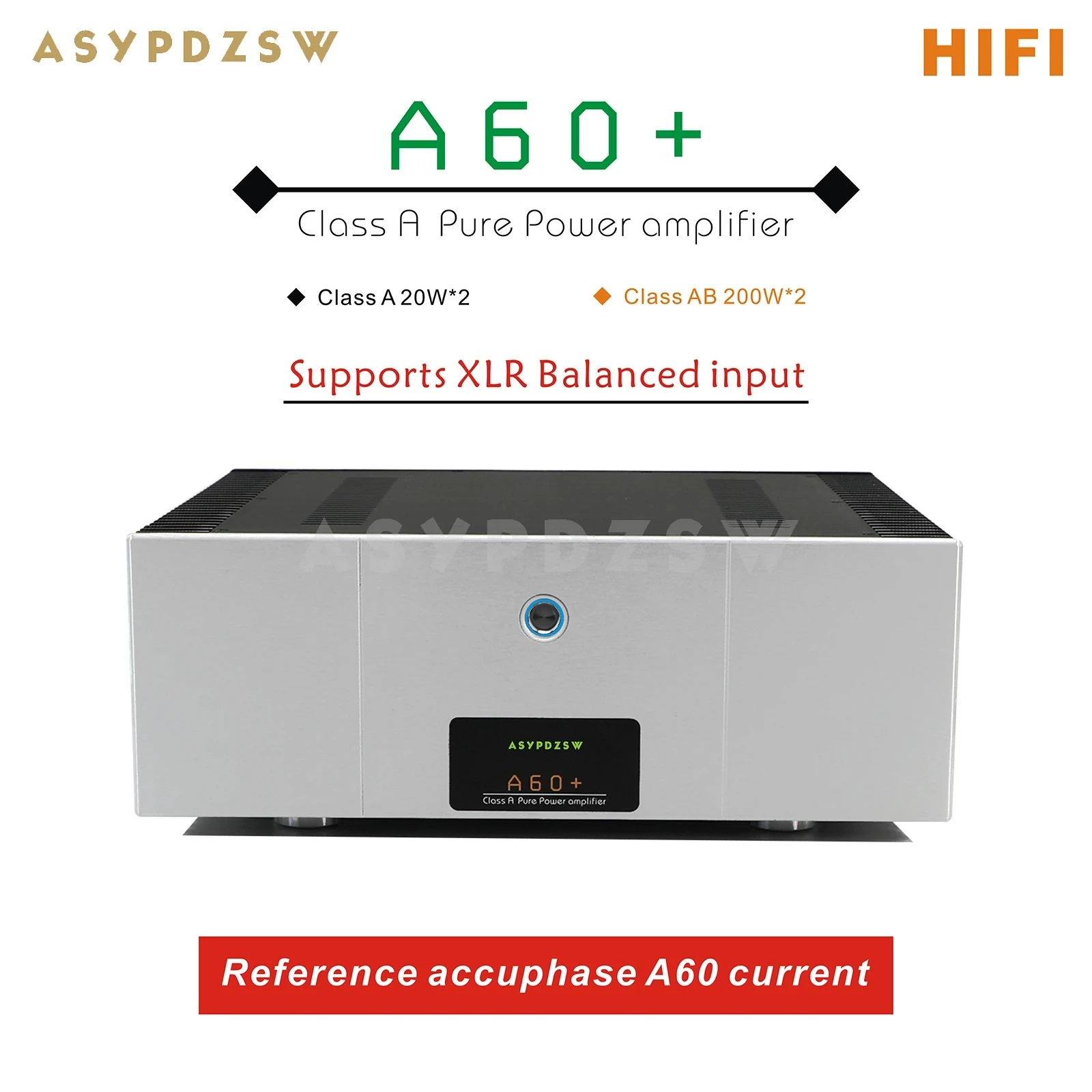 High Power Hifi A60 + Pure Class A Amplificatore Di Potenza Riferimento Accuphase A60 Corrente 200W * 2 Supporta Ingresso Xlr