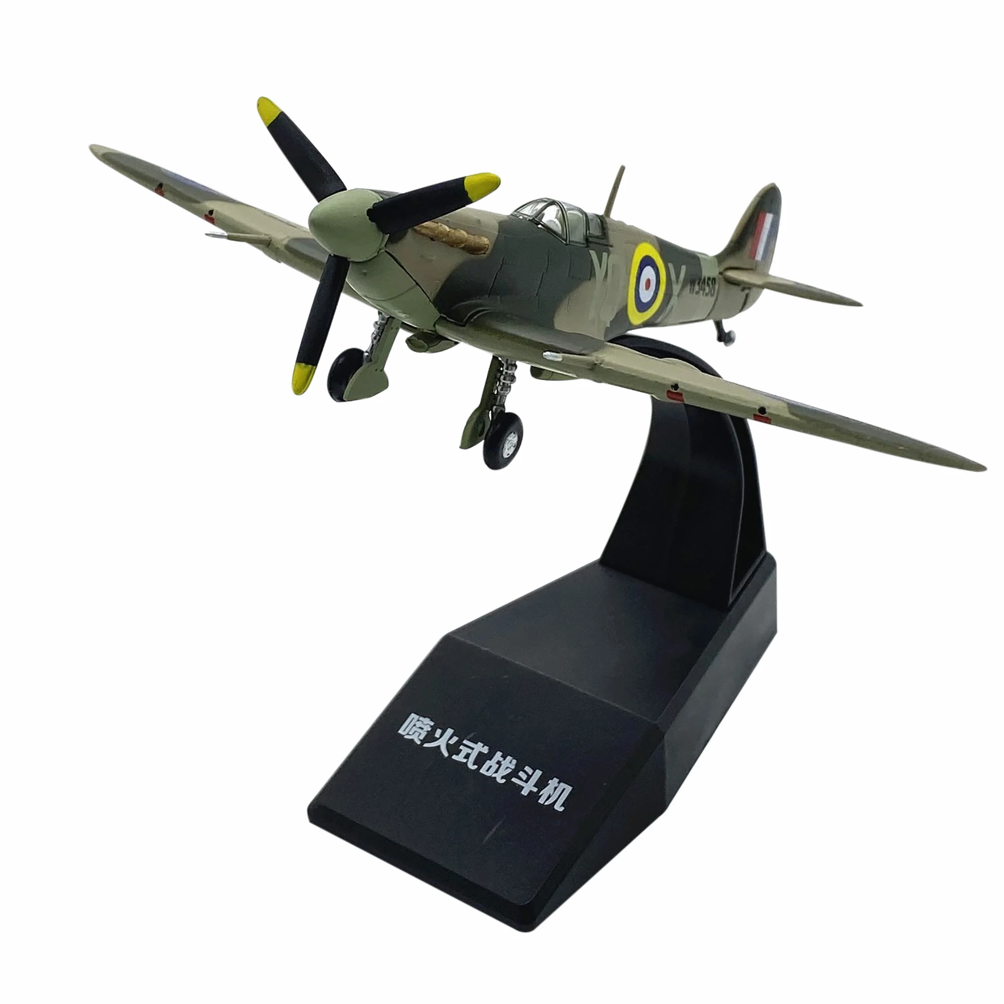Diecast British Spitfire Fighter Militarized Combat Alloy Model 1:72 Scale Toy Gift Collection Simulazione Display Decorazione
