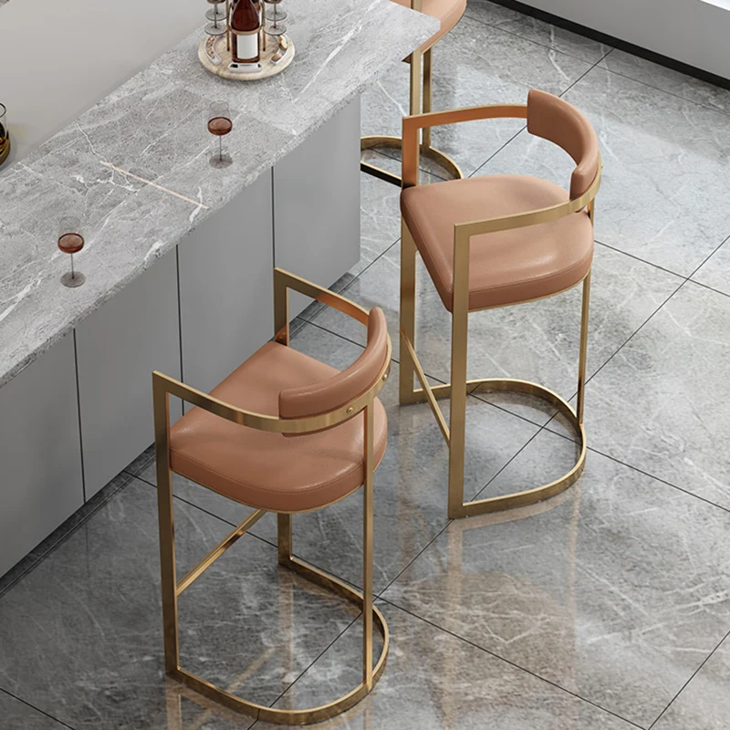 Sgabelli Da Bar Rilassanti In Pelle Alta Nordic Outdoor Saddle Camera Da Letto Sgabelli Da Bar Di Lusso Design Vanity Sgabelli Isola Cucina Furniture