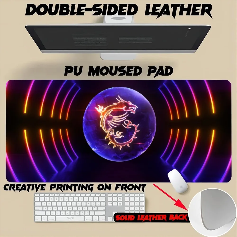 Msi Game Mouse Pad Gamer Mouse Pad Size For Office Mat Desk Waterproof Gaming Table Mat Gameing Pu Leather Xxl