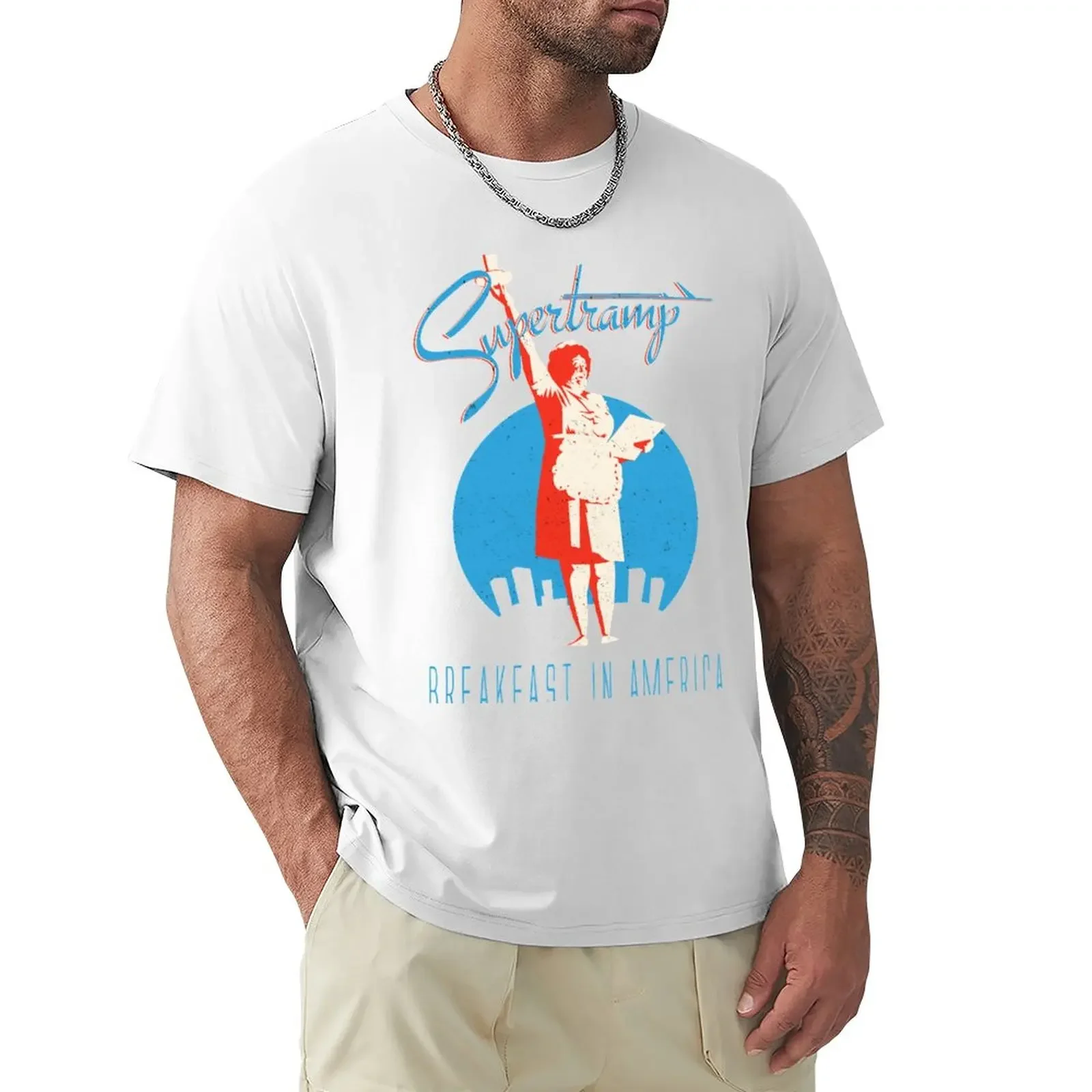 Supertramp Breakfast In America T-Shirt Sweat Oversize Workout Shirts For Men