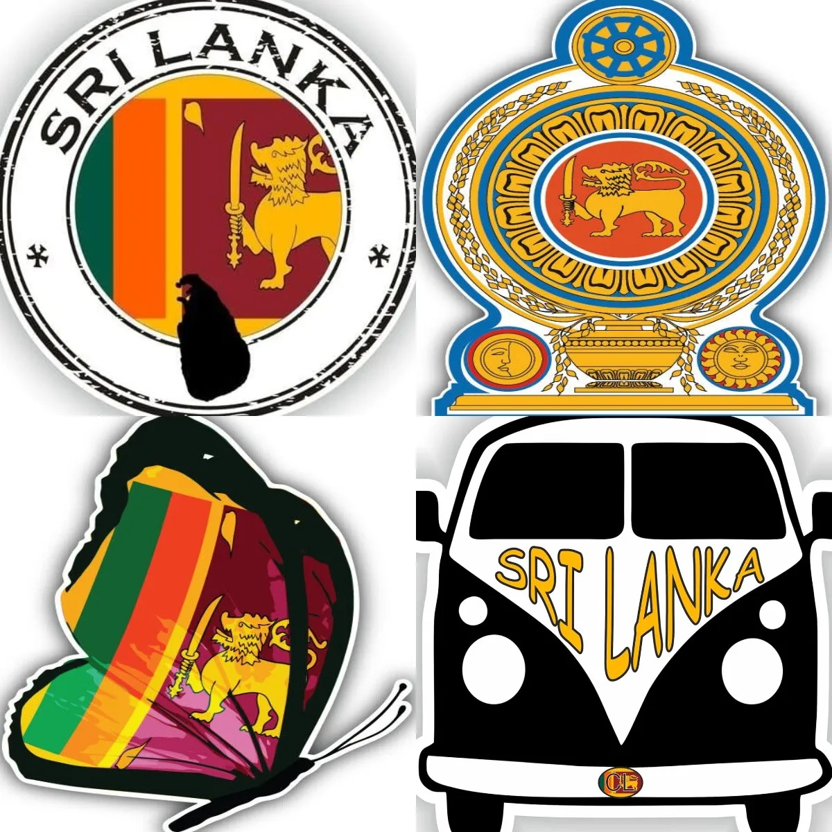 Personalità Sri Lanka Flag Scooter Kayak Wall Window Valigia Laptop Mirror Scooter Moto Window Trunk Parabrezza Adesivi Per Auto