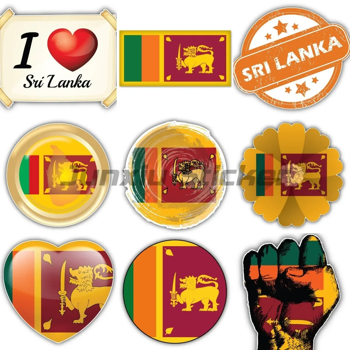 Personalità Sri Lanka Flag Scooter Kayak Wall Window Valigia Laptop Mirror Scooter Moto Window Trunk Parabrezza Adesivi Per Auto