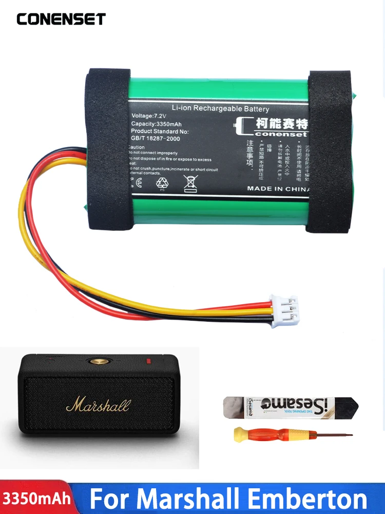 Batteria 7.2V 3350Mah C460A2-2 Per Altoparlante Bluetooth Wireless Marshall Emberton 1001908 1005696 + Tool