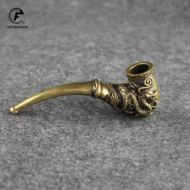 Pure Copper Smoke Tipsy Dragon Phoenix Portasigarette Fillter Tabacco Pipe Handmade Desk Decoration Home Decor Accessori