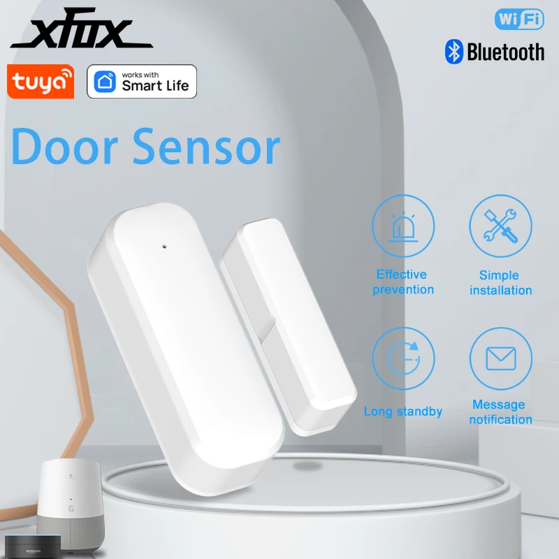 Tuya Smart Door Sensor Wifi Bt Security Antifurto Sensore Di Allarme Smart Home Scene Linkage Compatibile Con Alexa Google Home