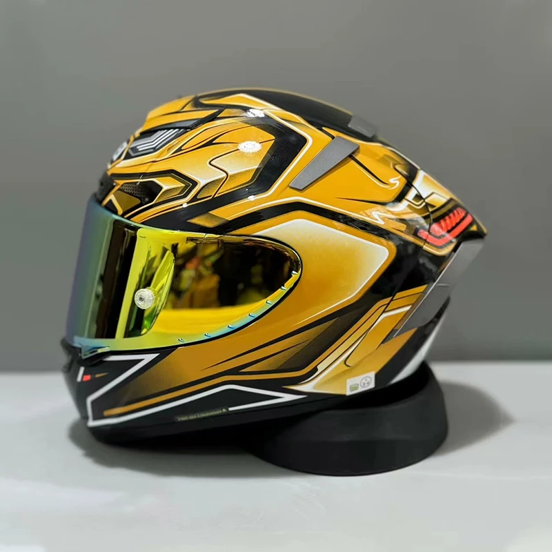 Casco Moto Integrale X14 Aerodyne Gold Casco Motocross Racing Moto Casco Da Equitazione Capacete Casco De Motocicleta