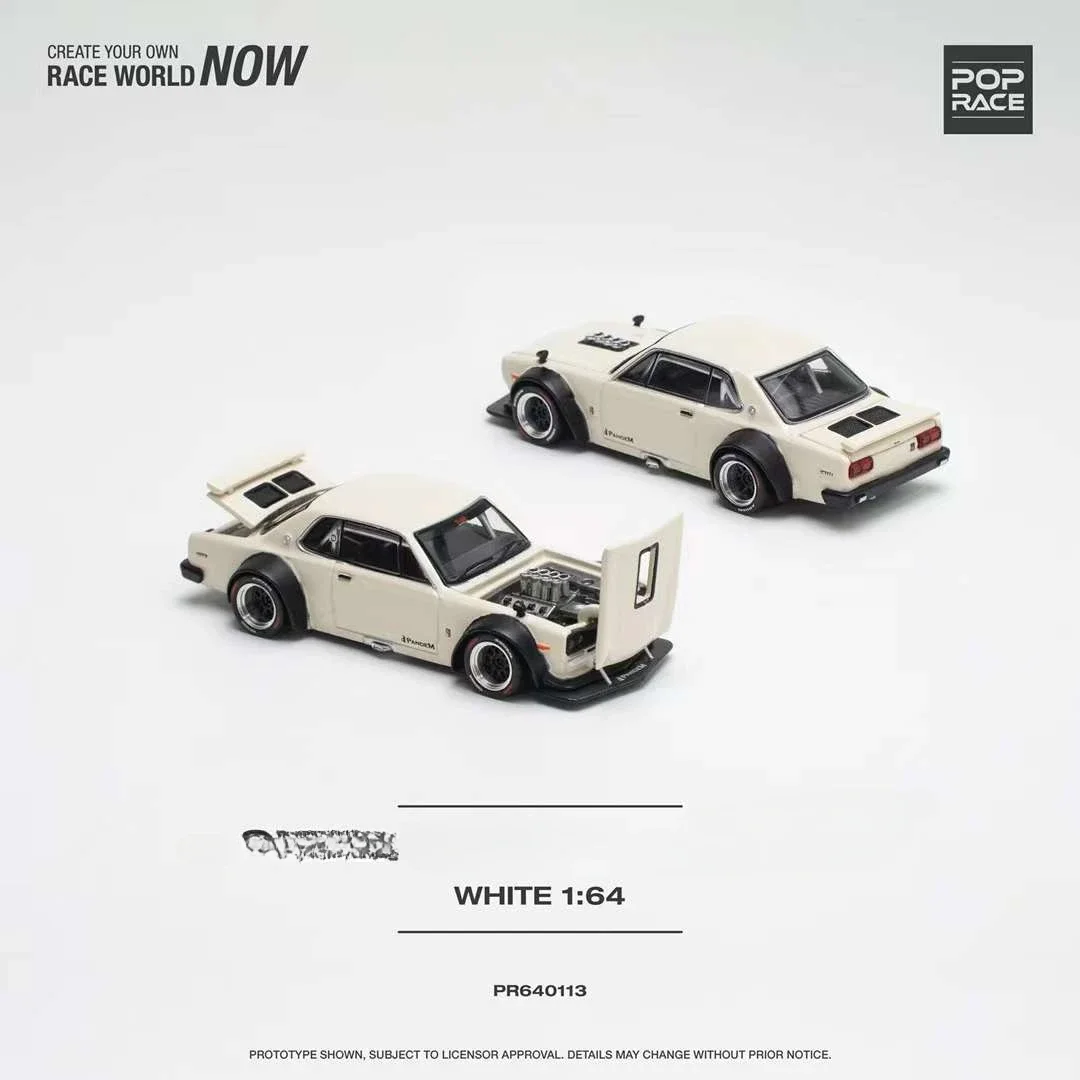 ** Preordina ** Xcartoys X Pop Race 1:64 Skyline 2000 Engine V8 Drift Whitediecast Model Car