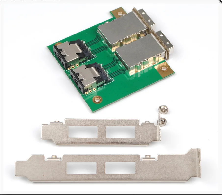 Mini Sas Interno Sff-8087 Sas 36P A 2 Porte Hd Esterno Sas 26P Sff-8088 Pannello Frontale Adattatore Scheda Pci Sas