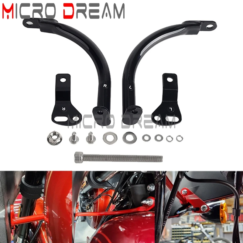 Supporto Per Staffa Per Barra Di Supporto Per Carenatura Del Faro Anteriore Per Harley Softail Low Rider St Fxlrst 117 Ei Diablo Fxrst 117 22-24