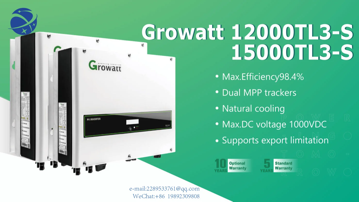 Yyhc 5Kw 10Kw 15Kw 30Kw 50Kw Sinusoidale Pura Growatt 20Kw Inverter 220 V Ac 3 Fasi Growatt Inverter Solare