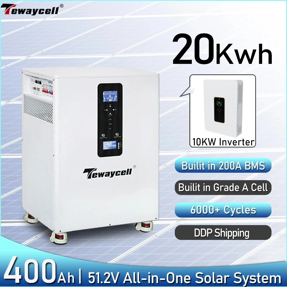20Kwh All In One Batteria Lifepo4 10Kwh 15Kwh 48V 51.2V Sistema Solare Domestico Inverter 10Kw Integrato Mobile Ess Tax Free