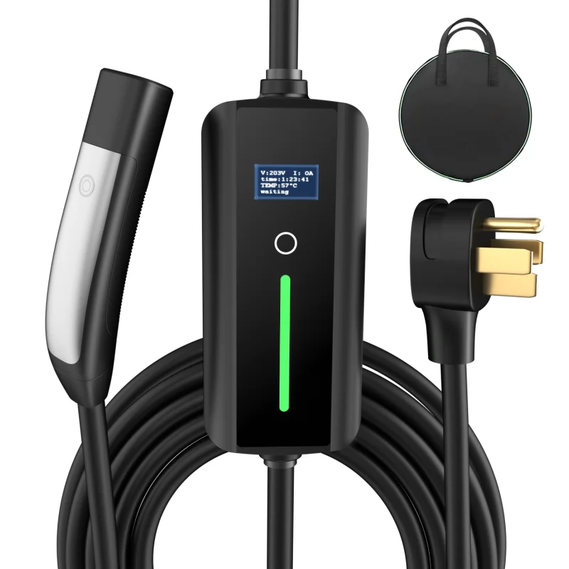 Caricabatterie 32A Modello E Ev Per Tesla/Nacs Con Connettore Ev 3Pin Cee 7Kw Caricabatteria Da Auto Livello 2 Caricabatterie Tesla Mobile Ev