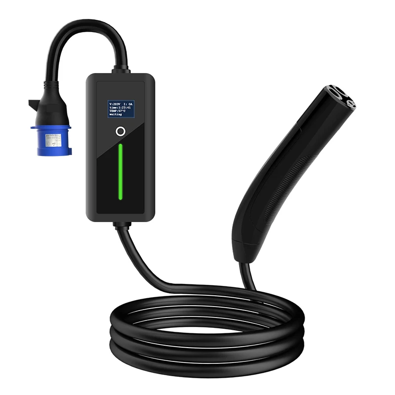 Caricabatterie Ev 16A/32A Per Connettore Ev Per Auto Di Ricarica Tesla 3Pin Cee 3.5Kw 7Kw 8.8Kw 32A Caricatore Nacs Ev Tesla Mobile