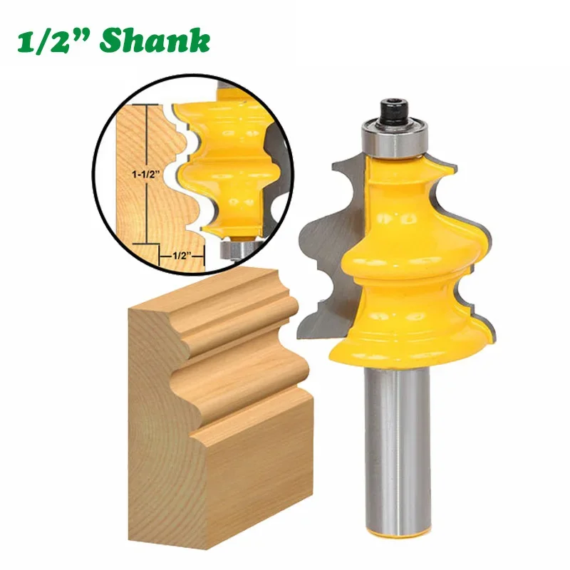 1Pc 1/2 "12.7Mm Fresa Con Gambo Intaglio Del Legno Linea Di Stampaggio Architettonico Fresa Per Legno Fresa A Corona Per La Lavorazione Del Legno