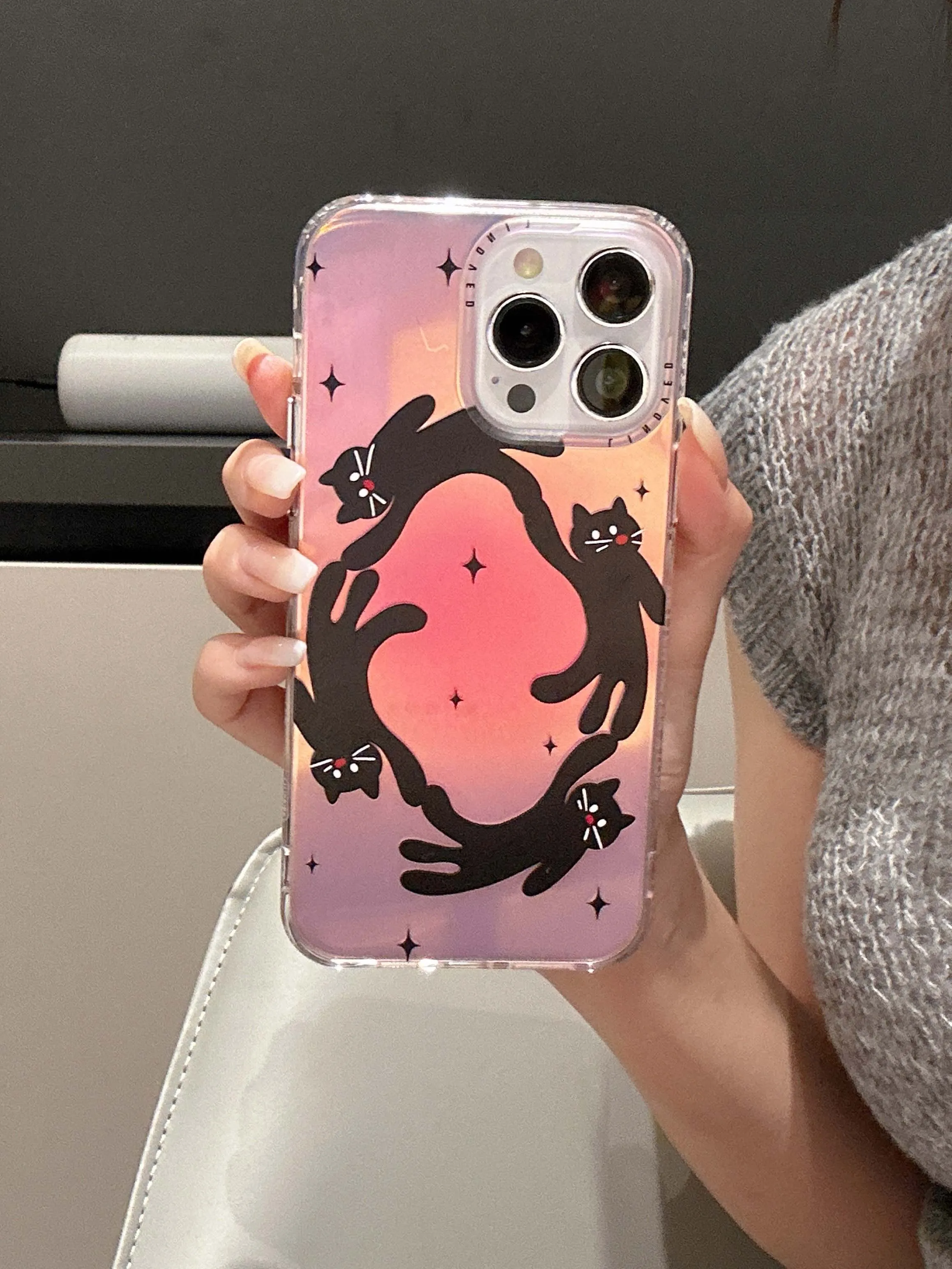 Quattro Simpatici Gatti Neri Mano Nella Mano Cover Posteriore Per Iphone 15 Pro Max 13Pro 13Promax 13 15Pro 12Promax 14Pro 14 12 Custodia Per Telefono