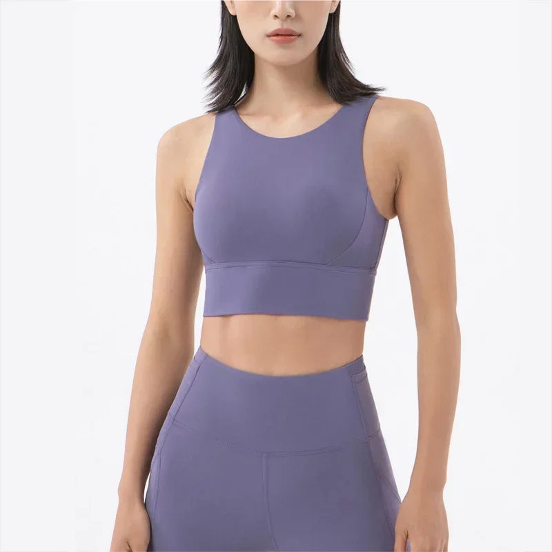 Yoga Reggiseno Sportivo Da Donna Fitness Intimo Sportivo Abbigliamento Sportivo Flessibile Abbigliamento Fitness Nudo Girocollo E Schiena Stile Gilet 