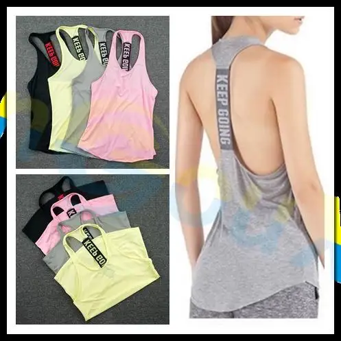 Summer Women Gym Sports Vest Camicia Senza Maniche Fitness Running Clothes Canotte Sexy Workout Yoga Canottiere Quick Dry Tunics