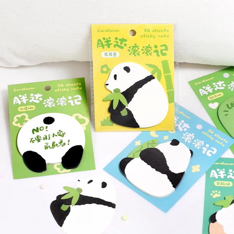 30 Pezzi Kawaii Cartoon Panda Sticky Notes To Do List Memo Pad Junk Journal Supplies
