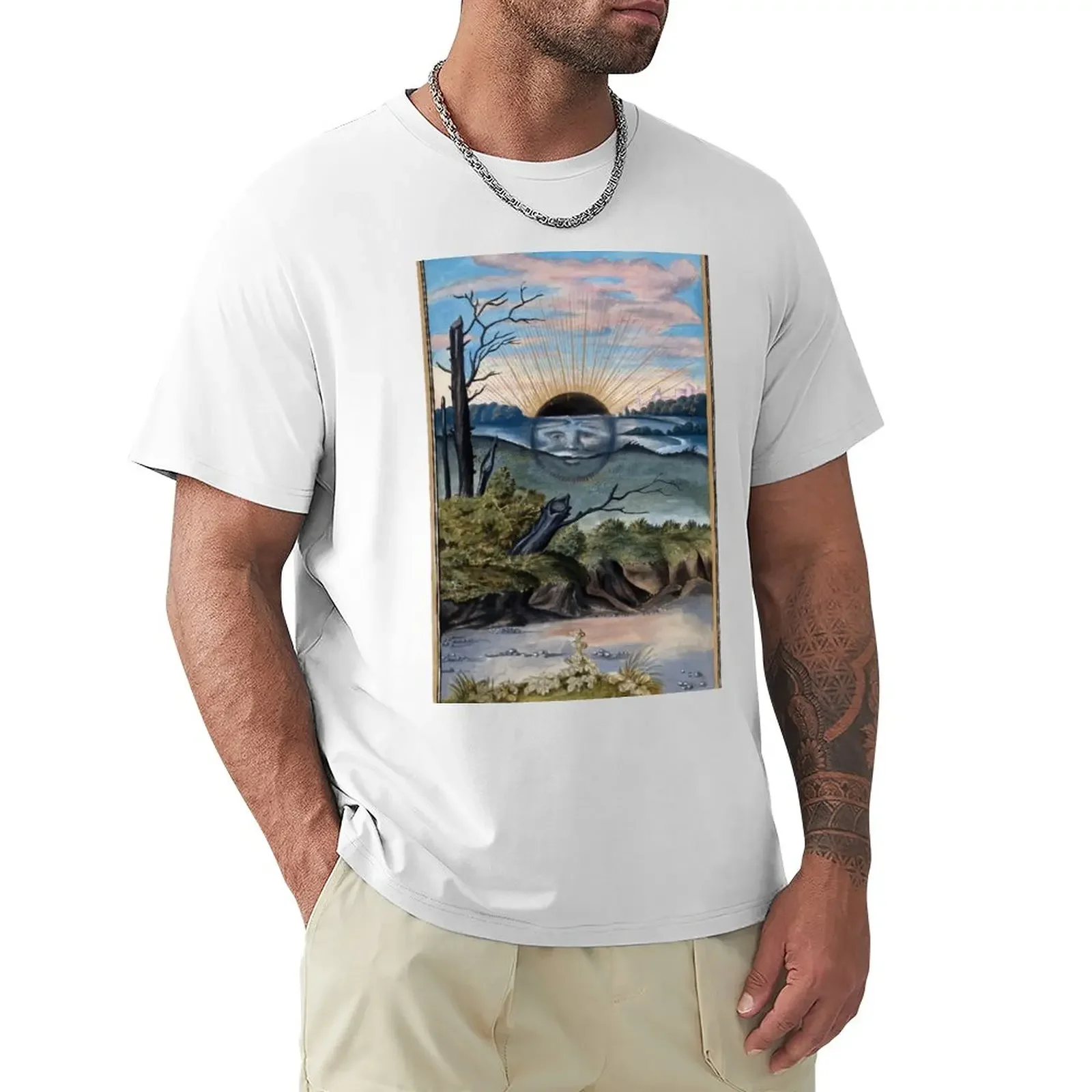 Dark Sun, Da Splendor Solis, T-Shirt Del 16Esimo Secolo Ragazzi Animal Print Plus Size Magliette Semplici Da Uomo