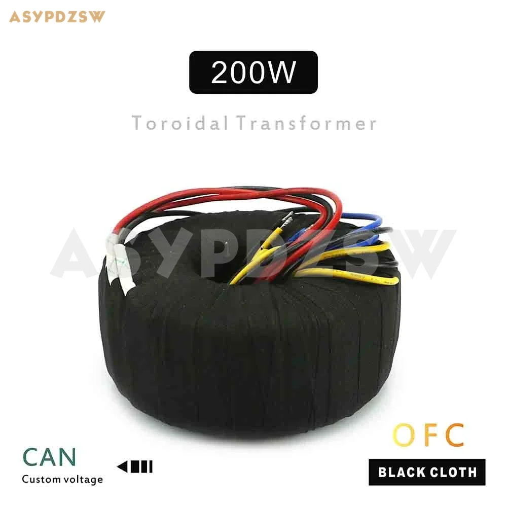 115V/230V In 200Va Panno Nero Ofc Trasformatore Toroidale 200W 13V--0--13V 0 -- 12V Out/Accetta Tensione Personalizzata