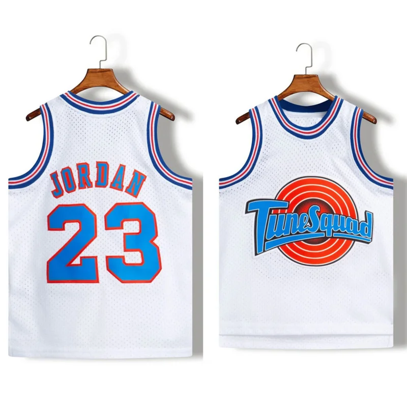Film Costumi Cosplay Space-Jam Tune-Squad #23 #1 Bugs #10 Ola #22 Murray Bunny Bambini Kid Basket Jersey Numero Cucito