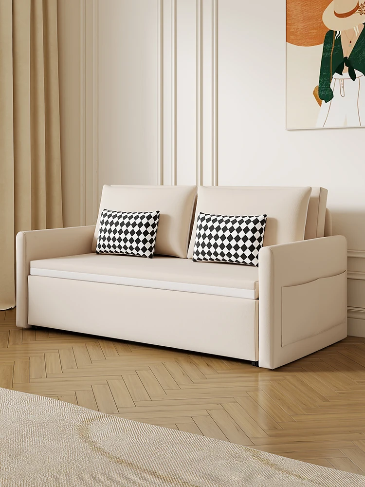 Cream Wind Household Living Room Divano Letto Retrattile Pieghevole Doppio Uso Piccolo Balcone Multifunzionale