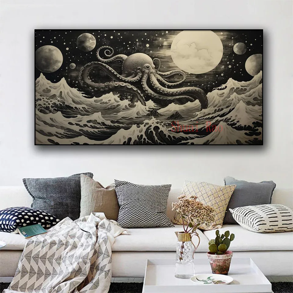 Polpo Ocean Wave Diamond Painting New 2024 Jewelry Cross Stitch Full Square Round Diamond Mosaic Animal Home Decor Gift