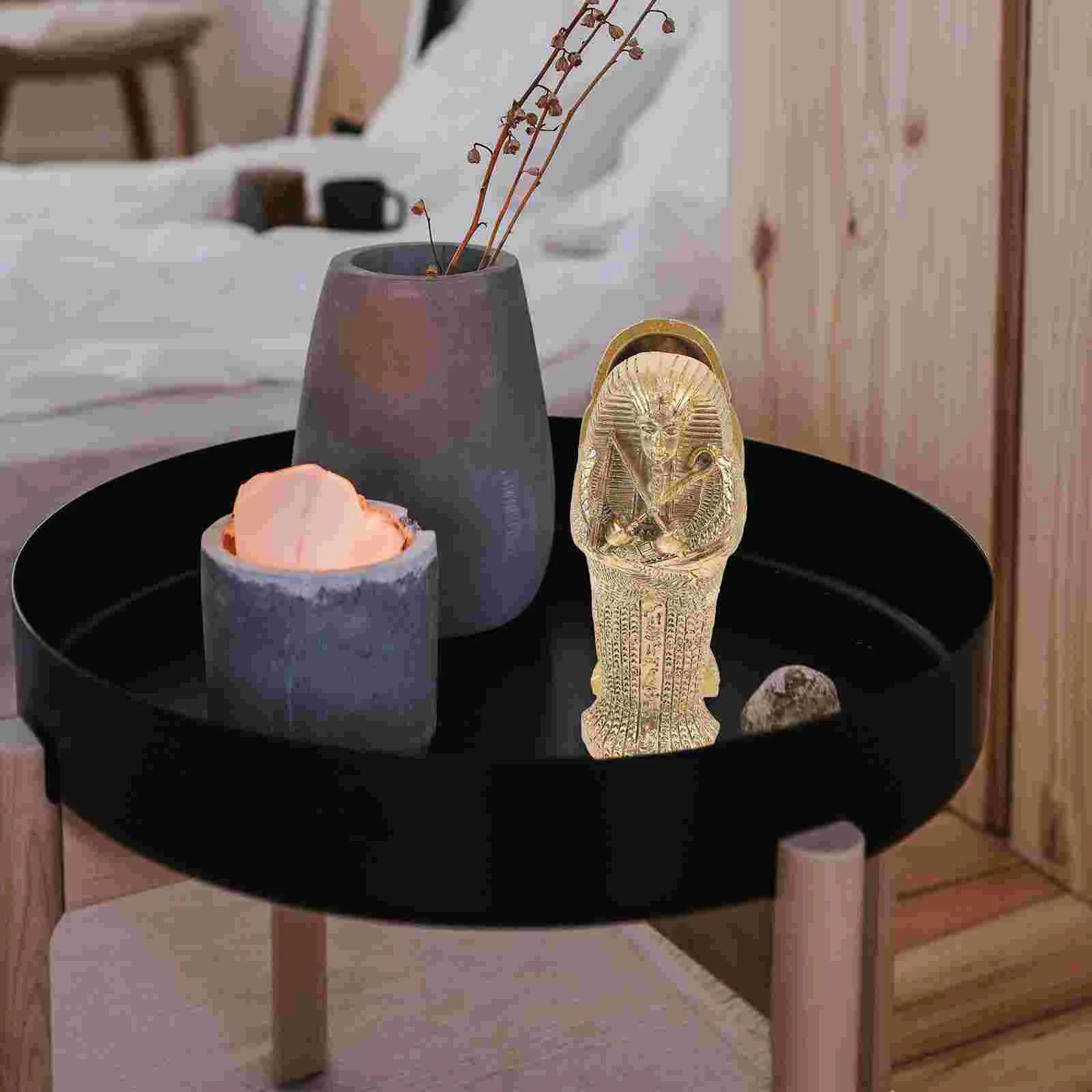 Set Di Figurine Di Grembiuli Con Mummia Faraone Egiziano Pietra Tombale Scultura Storica Figurine Di Bare Di Mummia