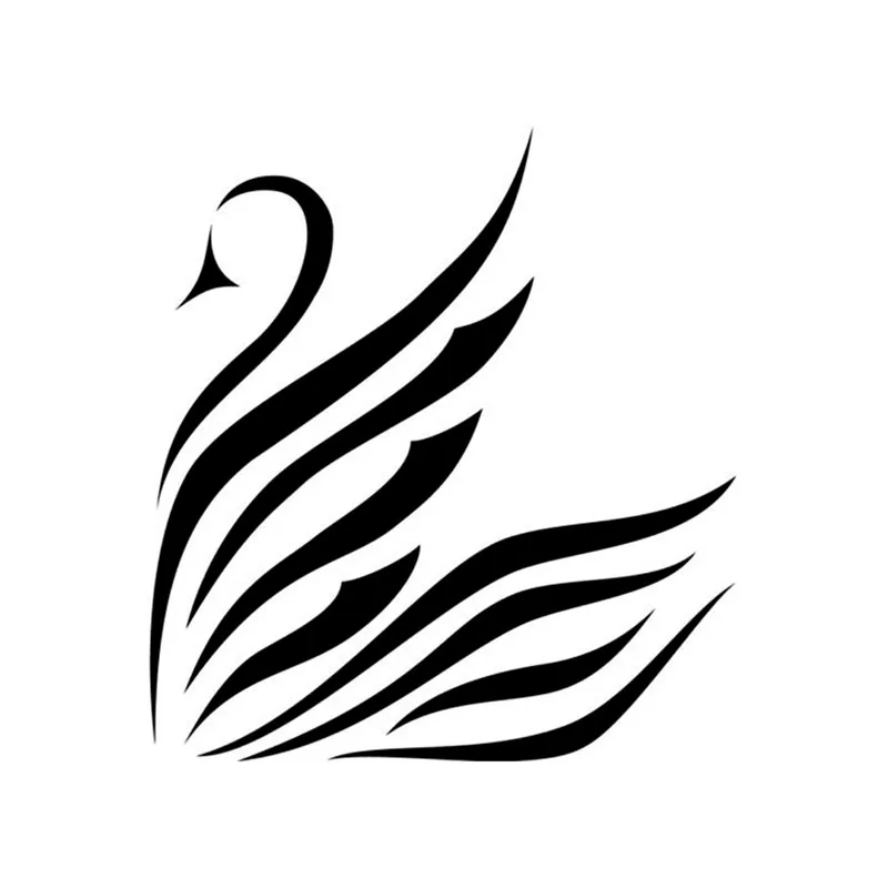 Creative Swan Classic Profile Bird Feather Car Sticker Pvc Personality Body Window Elegante Impermeabile Bella Decalcomania Decorare