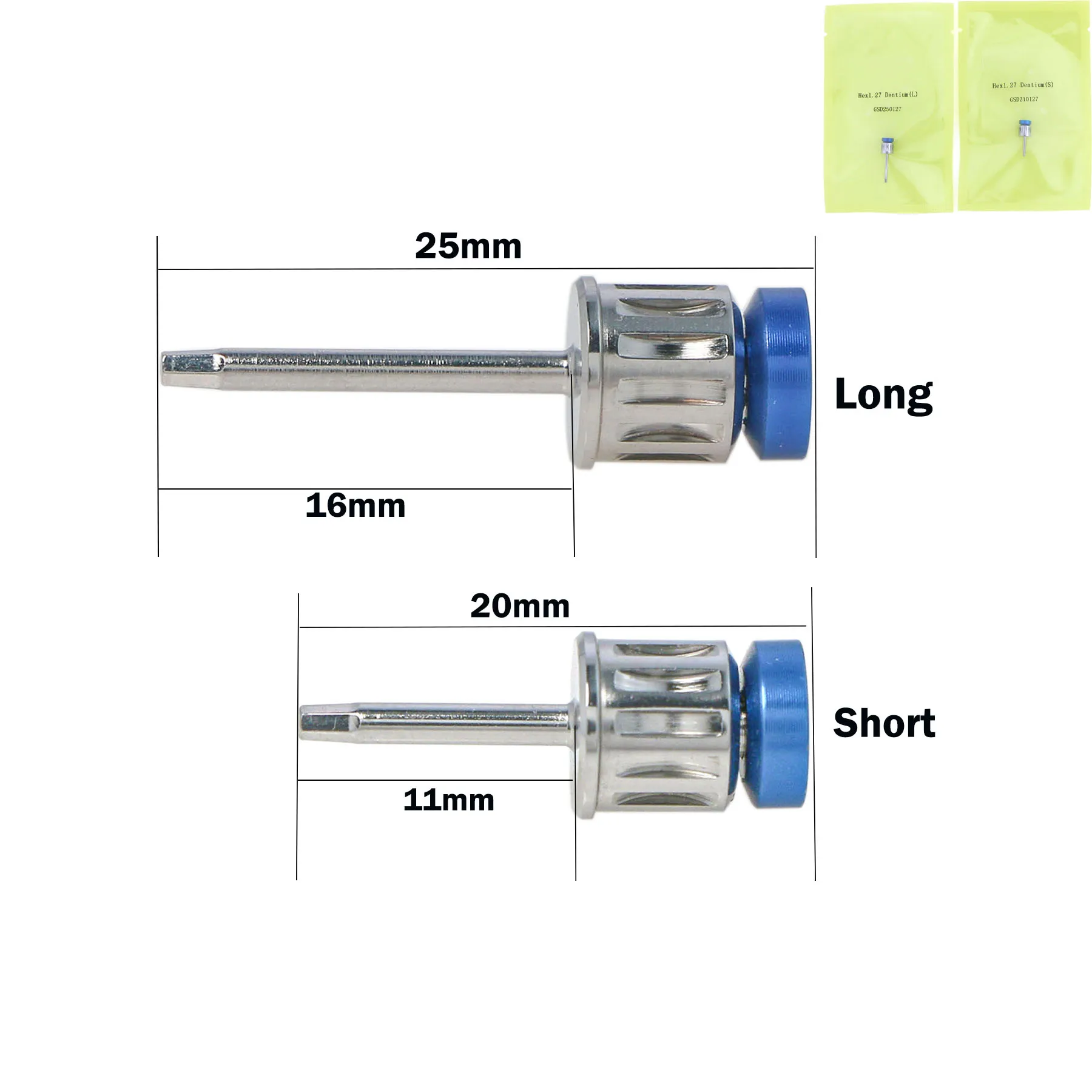 Impianto Dentale Zimmer Driver Hex 1.27 Bego Cacciavite A Mano Lungo Corto 2 Pezzi Autoclavabile
