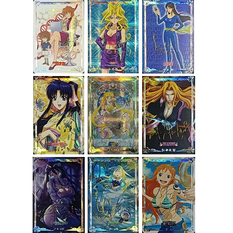 Anime Goddess Story Diy Foil Stamping Signature Collectible Card Nami Matsumoto Rangiku Albedo Christmas Birthday Gift Toys