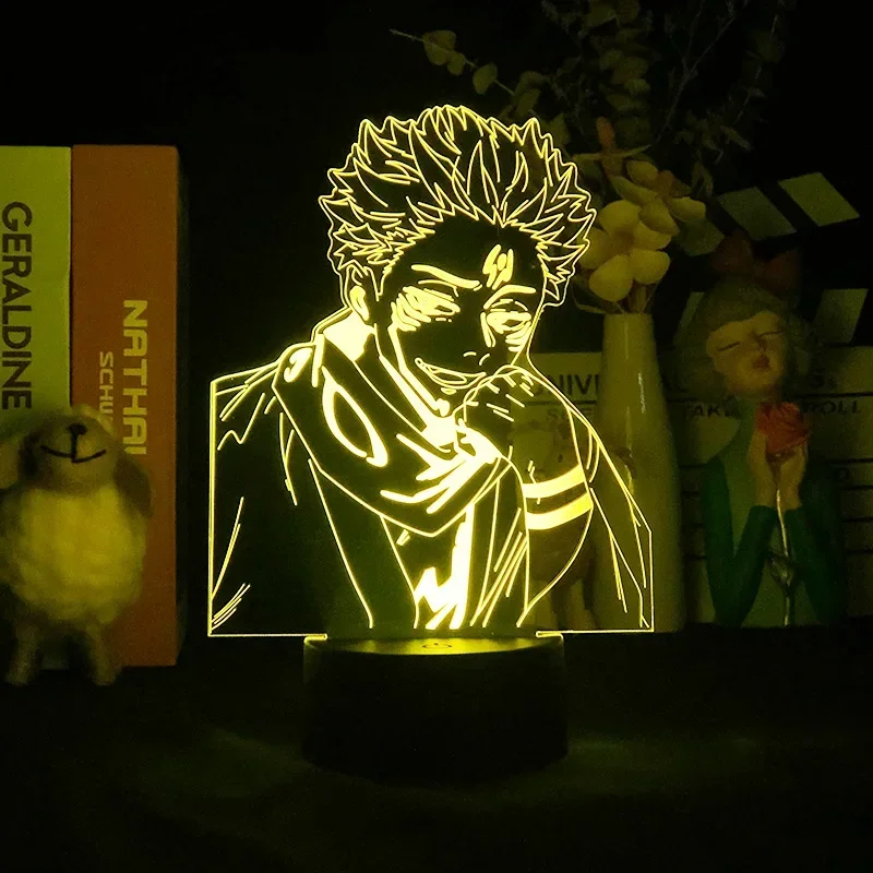 Jujutsu Kaisen 3D Night Lights For Room Decor Baby Kids Toys Jujutsu Kaisen Action Figures Lampada Anime Yuji Itadori Manga Gifts