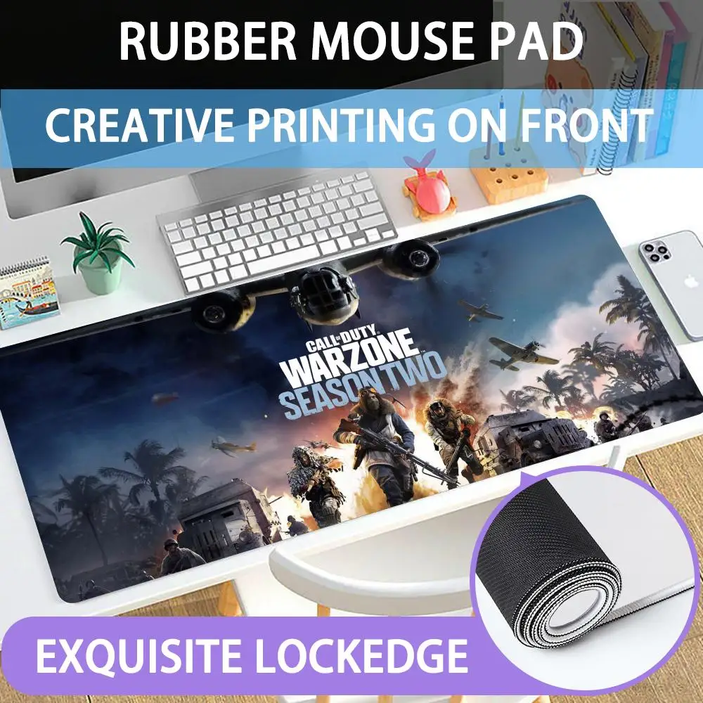 Mouse Pad Large Rubber Mouse Pad With Edge-Locking Computer Mouse Pad Hd Go To Warzone Printing Desk Pad And Keyboard Pad