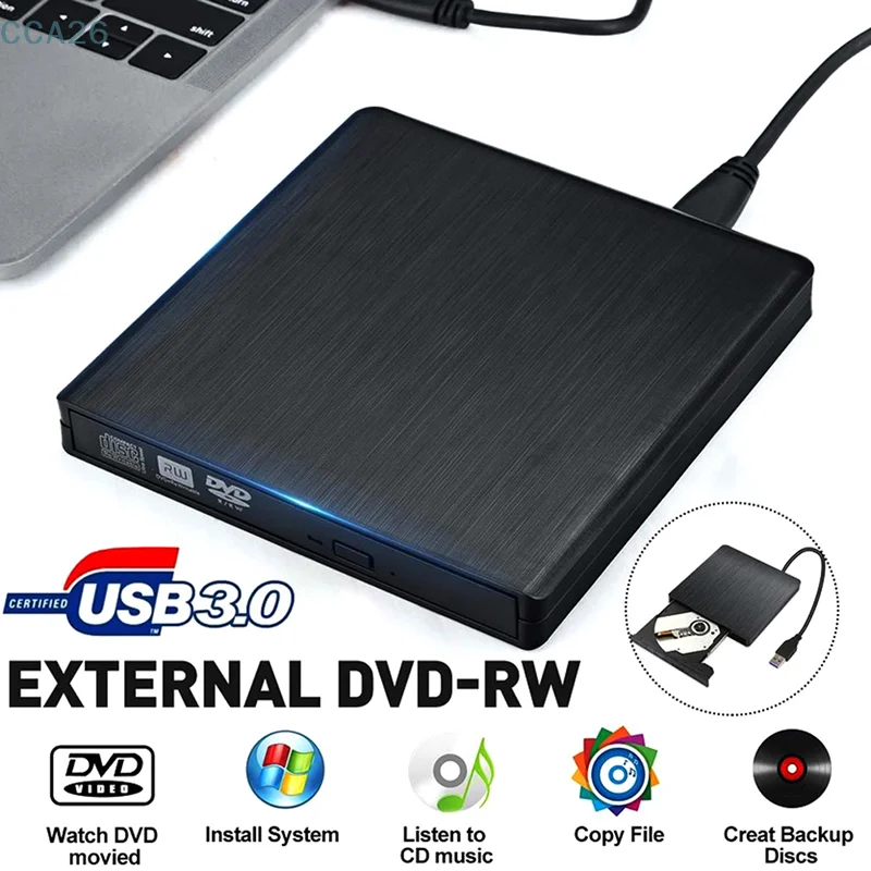 Portatile Esterno Sottile Usb 2.0 Dvd-Rw/Cd-Rw Registratore Bruciatore Ide Chip Unità Ottica Cd Dvd Rom Combo Writer Per Tablet Pc