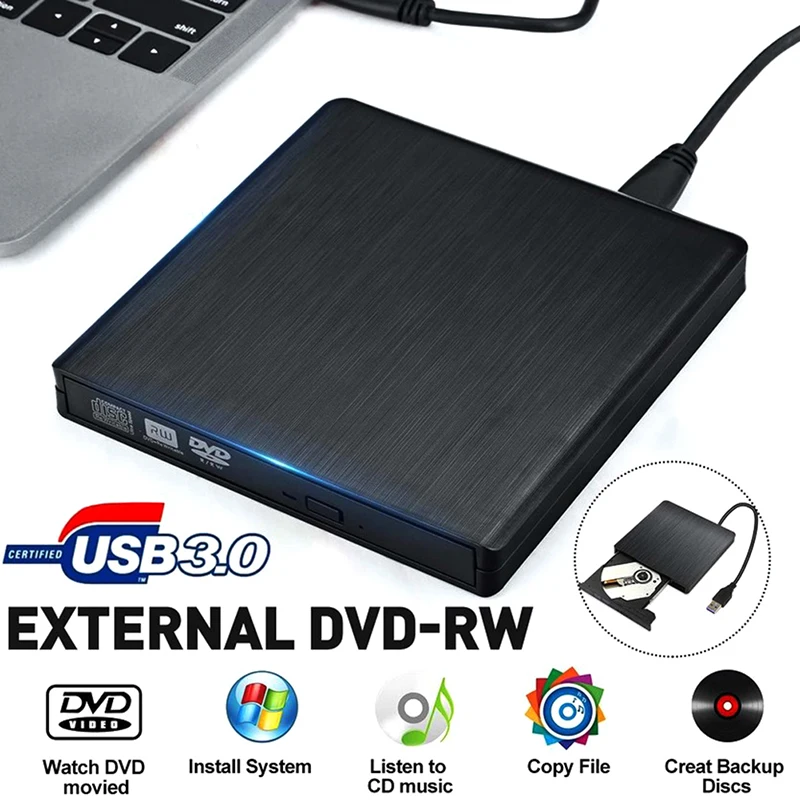 Portatile Esterno Sottile Usb 2.0 Dvd-Rw/Cd-Rw Registratore Bruciatore Ide Chip Unità Ottica Cd Dvd Rom Combo Writer Per Tablet Pc