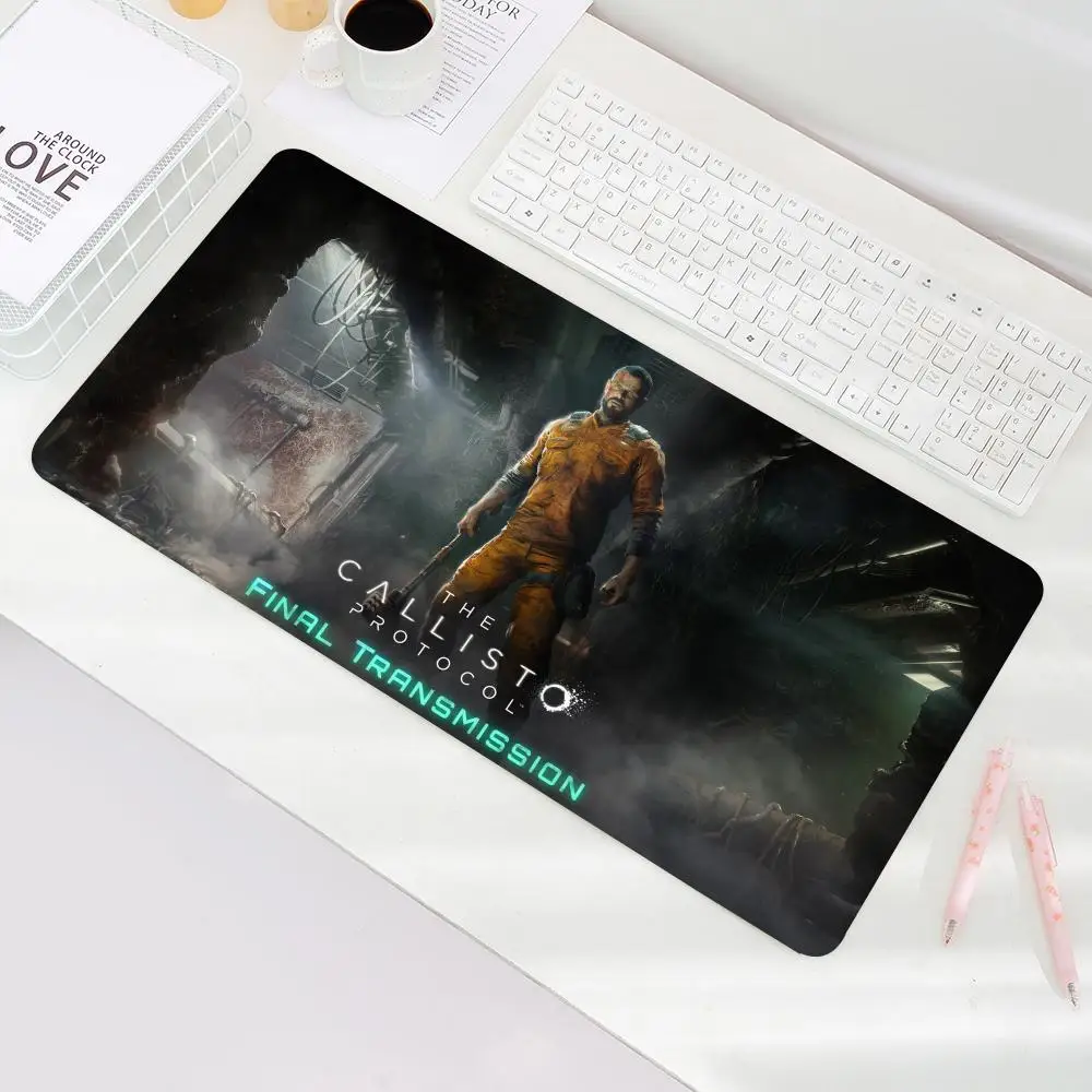 Horror Survival Video Game The Callisto Protocol Mouse Pad Non-Slip Rubber Edge Locking Mousepads Game Play Mats For Notebook Pc Kawaii Keyboard Compu