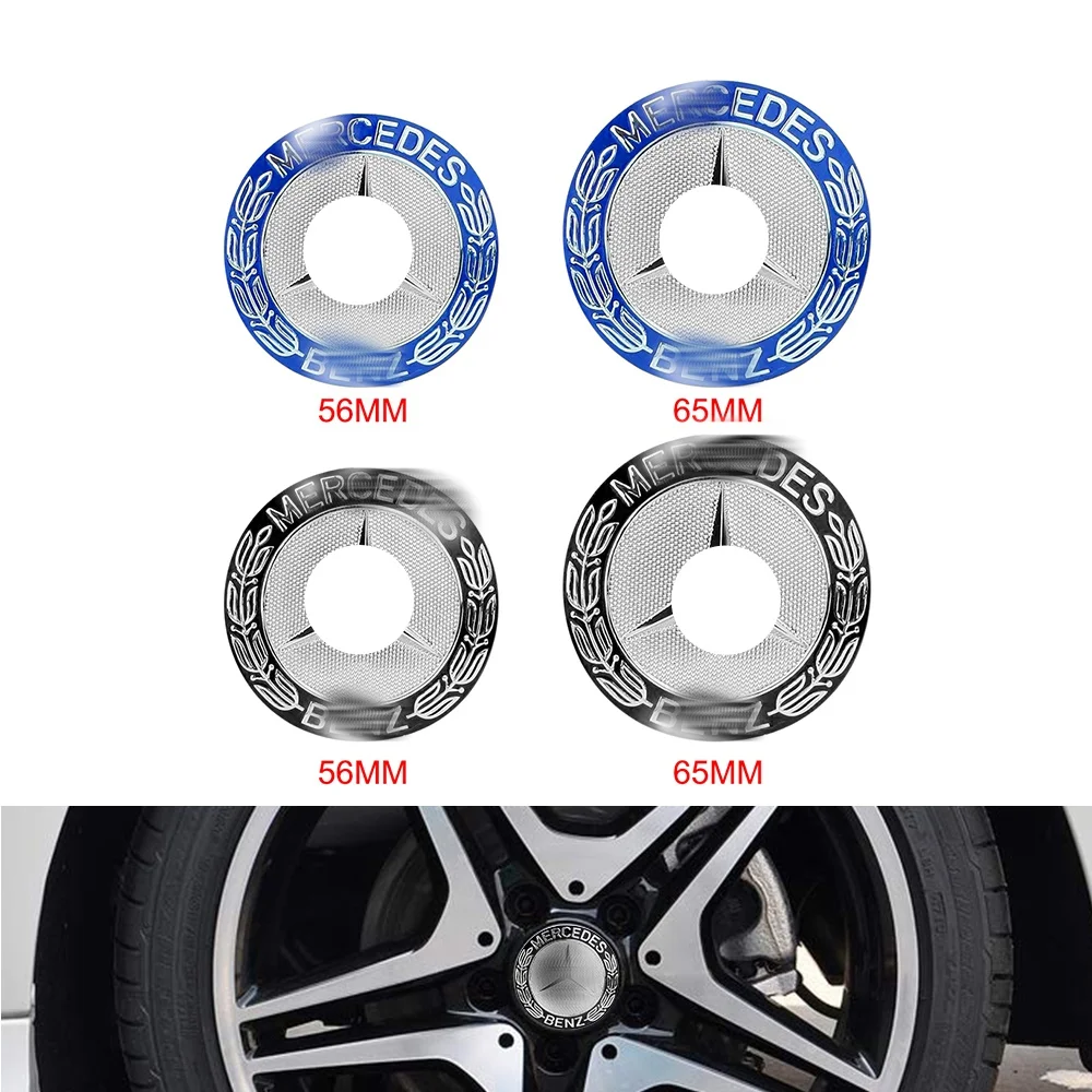 4 Pezzi 65Mm E 56Mm Corona Ruota Centro Tappo Adesivi Bordo Logo 3D Per Mercedes-Benz Nuovo Impermeabile Di Alta Qualità