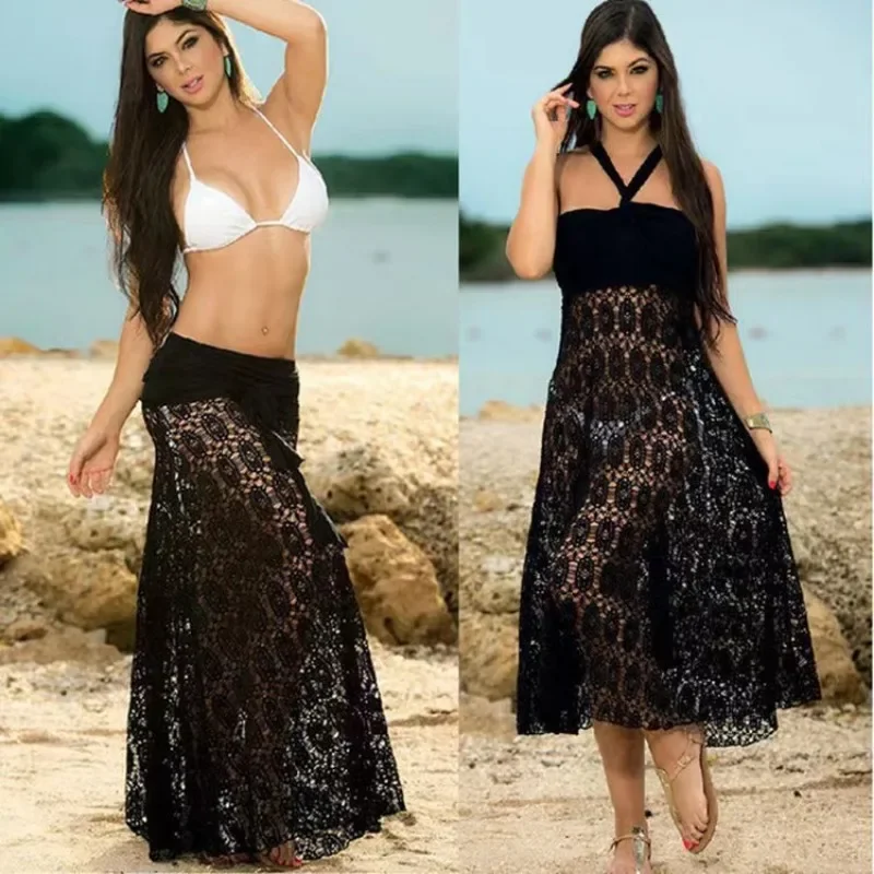 2024New Cover-Up Summer Women Beach Wear Cotton Tunica Dress Bikini Bath Sarong Wrap Gonna Costume Da Bagno Cover Up Bikini