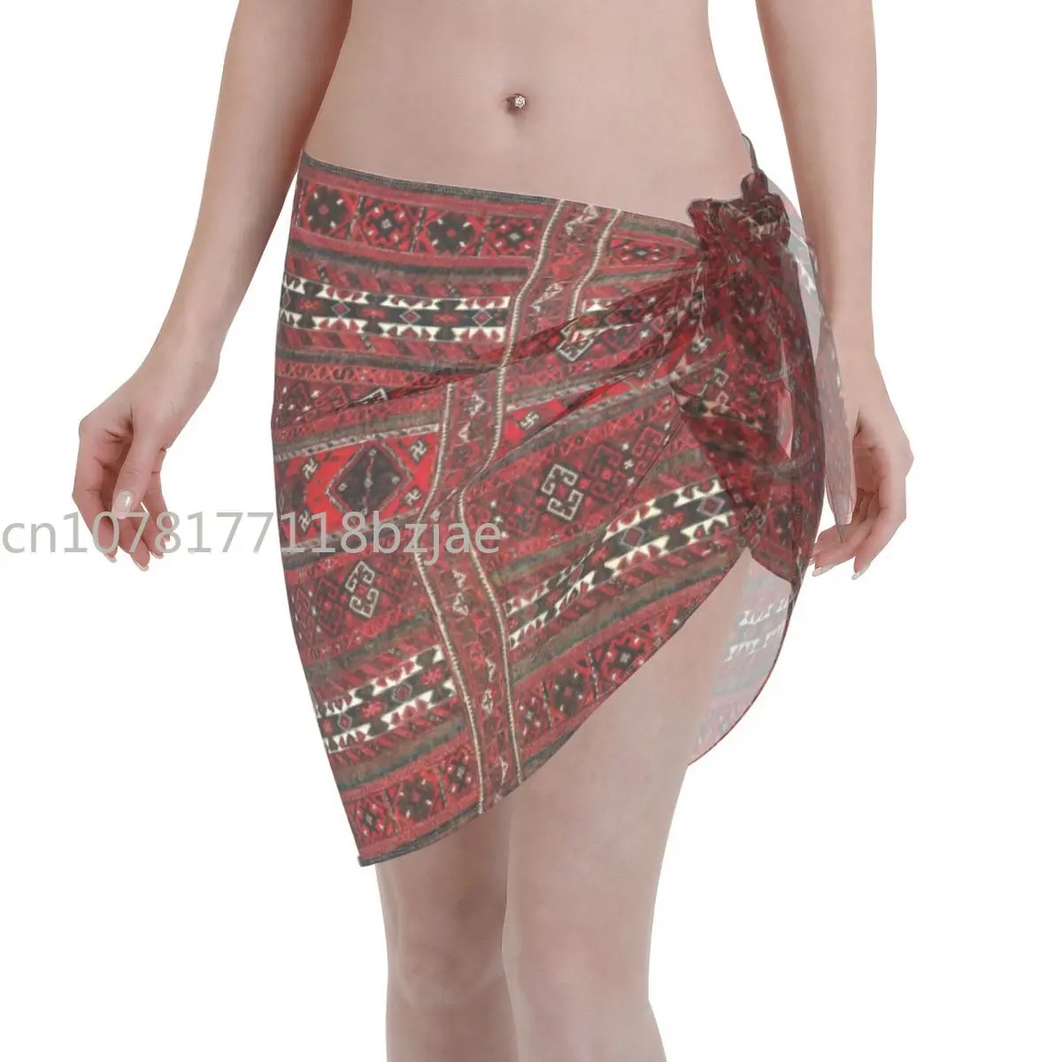 Costumi Da Bagno In Chiffon Da Donna Sexy Pareo Baluch Flatweave Antique Cover Up Wrap Caftano Sarong Gonne Beach Costume Da Bagno Bikini Cover-Ups